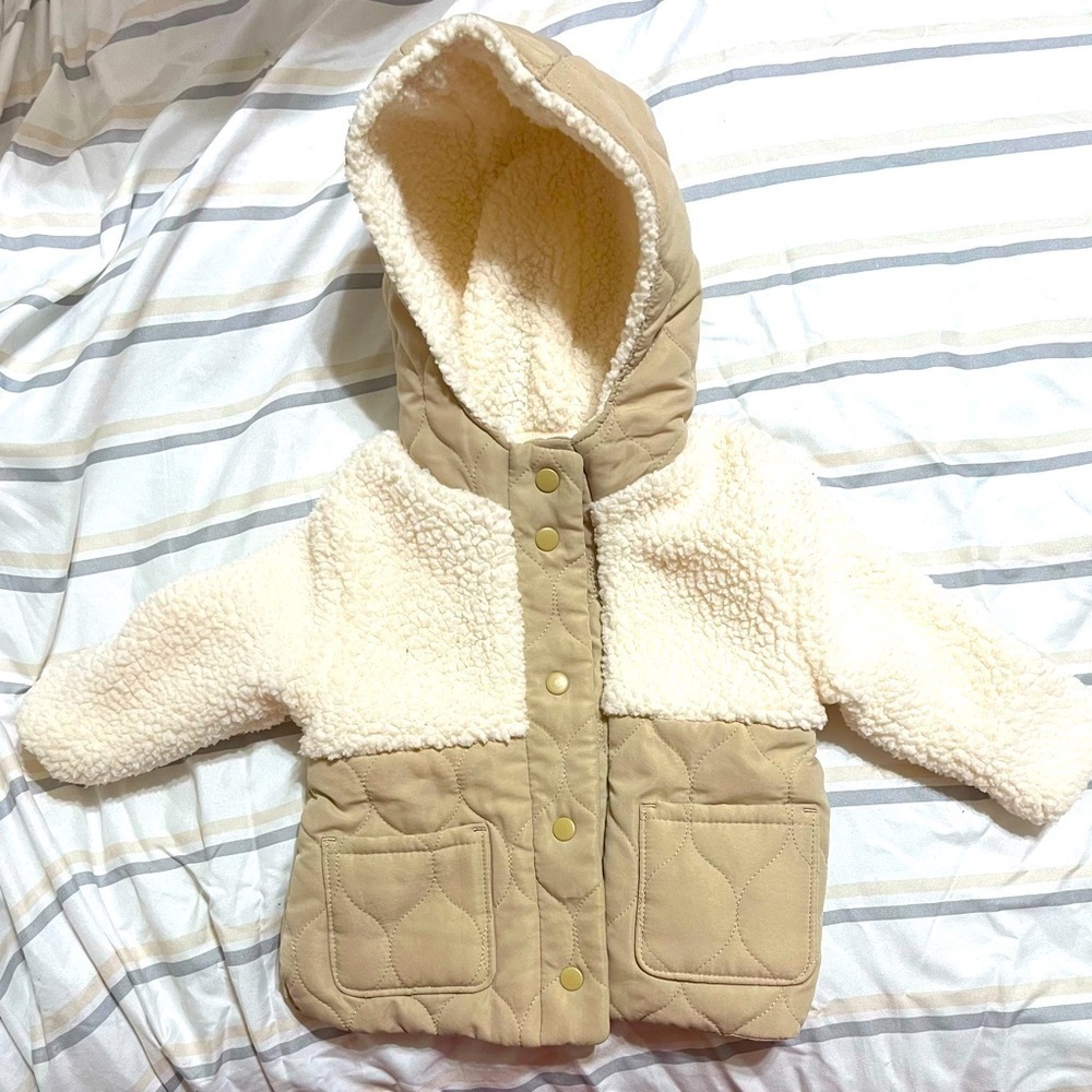 Old Navy Hooded Mixed Material Jacket For Toddler